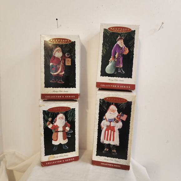 Hallmark Merry Olde Santa Ornaments Lot of 4 w/ Boxes 1990s Collector Series - Picture 8 of 11